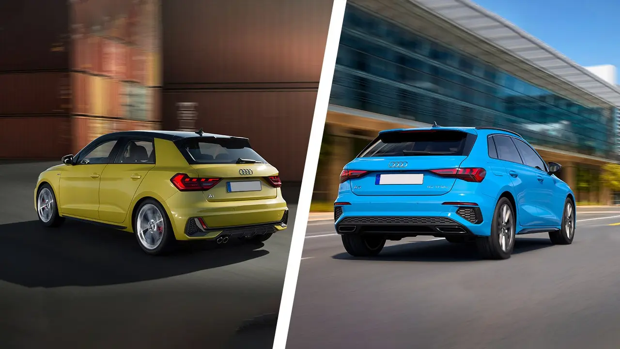 Audi A1 vs Audi A3 comparativa frontal